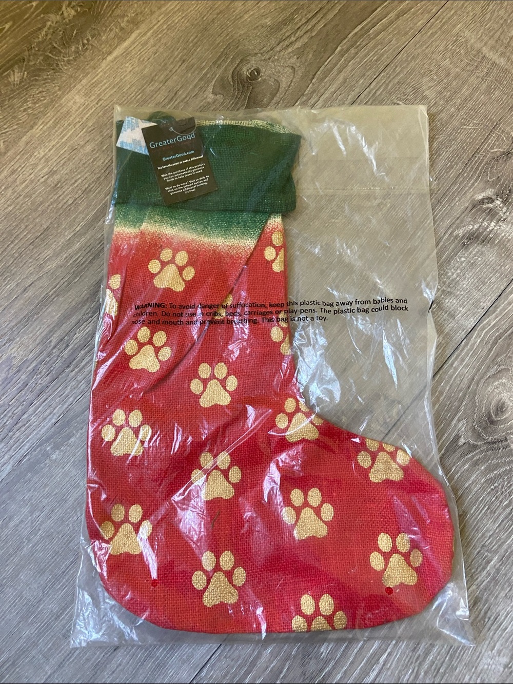 Paw print Christmas Stocking